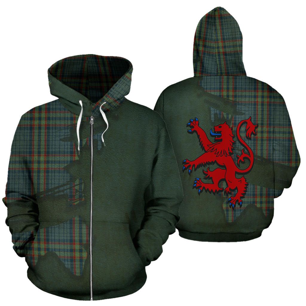 Printivon Ralston&Elliot Tartan Lion Hoodie Zip Royal