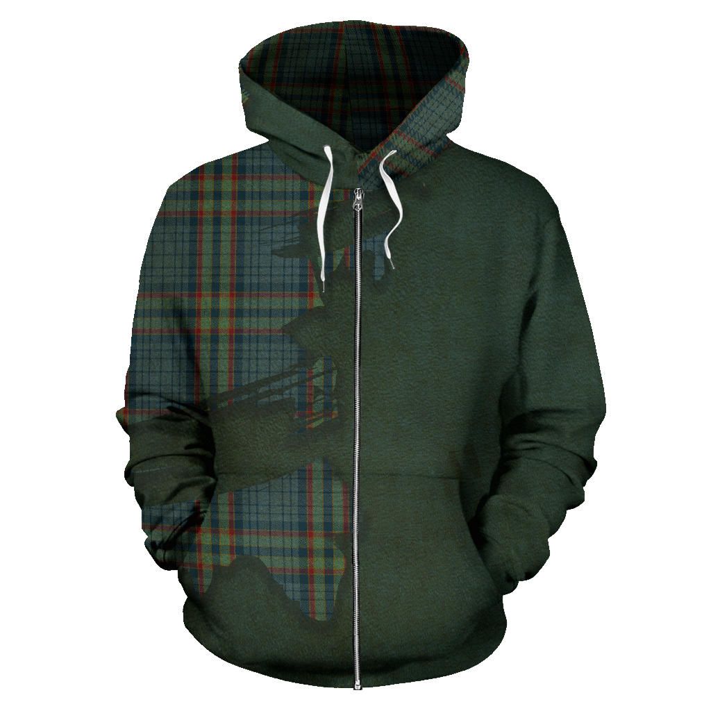 Printivon Ralston&Elliot Tartan Lion Hoodie Zip Royal