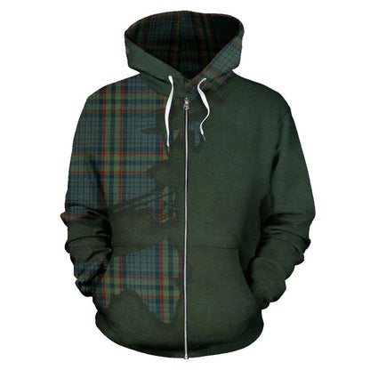 Printivon Ralston&Elliot Tartan Lion Hoodie Zip Royal