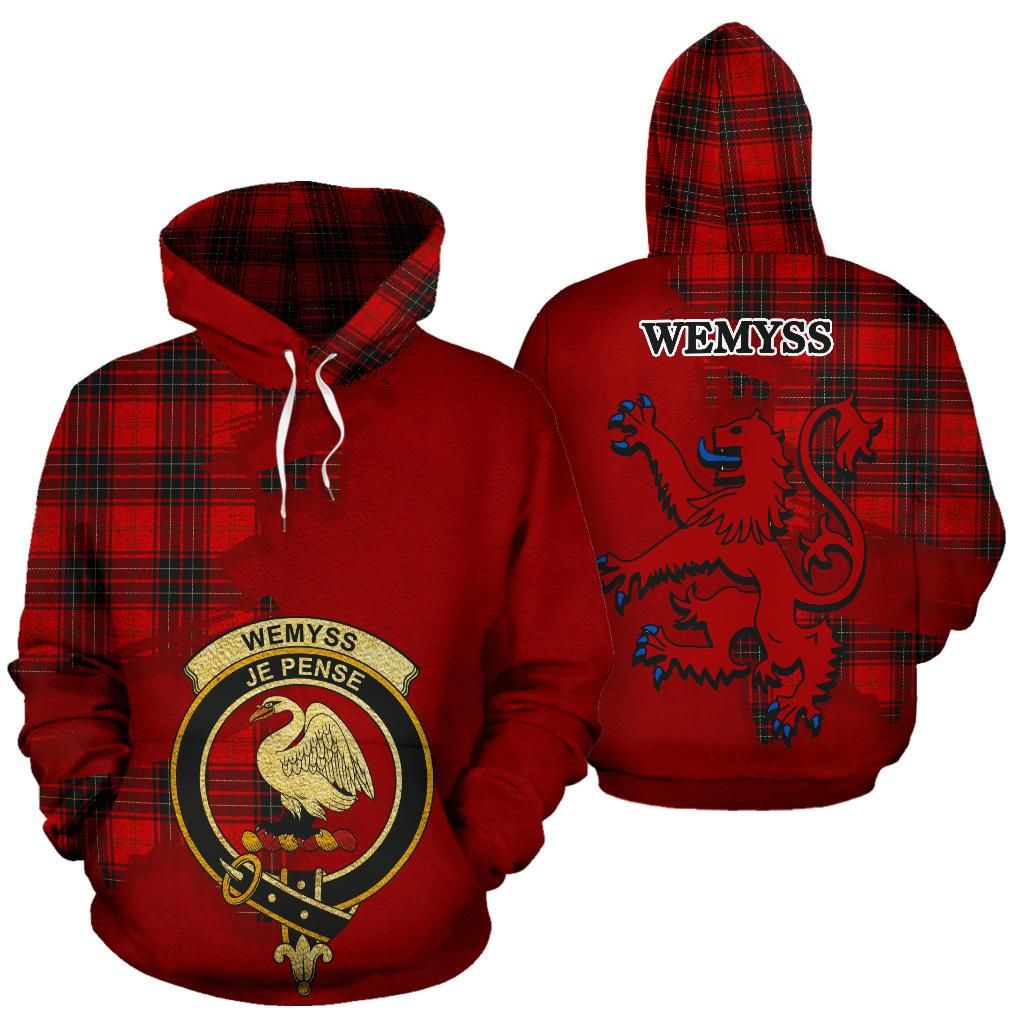 Printivon Wemyss Modern Clan Crest Tartan Hoodie Royal