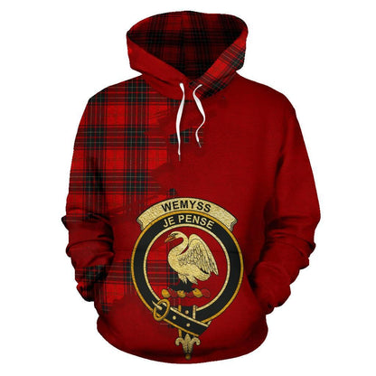 Printivon Wemyss Modern Clan Crest Tartan Hoodie Royal