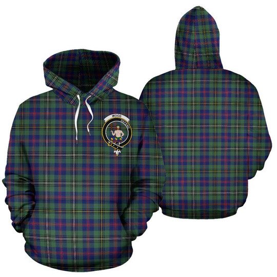 Printivon Wood Tartan Clan Badge Hoodie