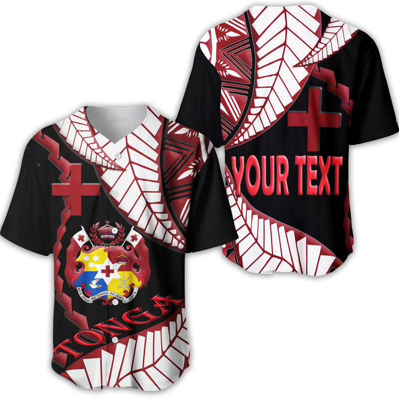 (Custom Personalised) Tonga Emancipation Day Baseball Jersey Kupesi Pattern No.1 Black