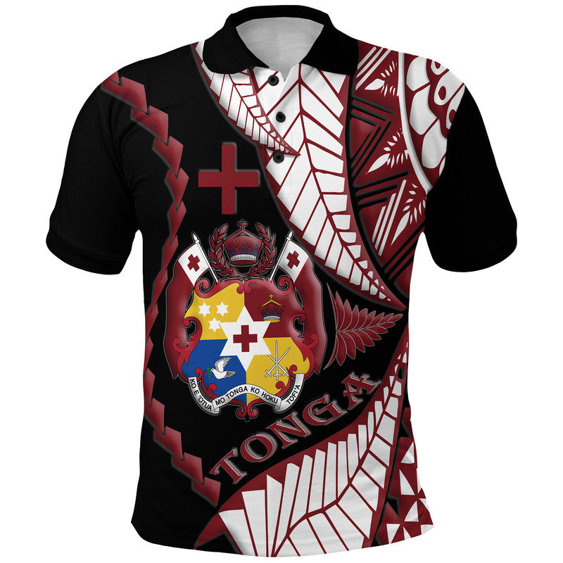Tonga Emancipation Day Polo Shirt Kupesi Pattern No.1 Black