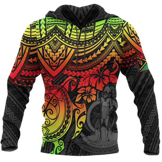 Vanuatu Polynesian Hoodie Reggae Turtle