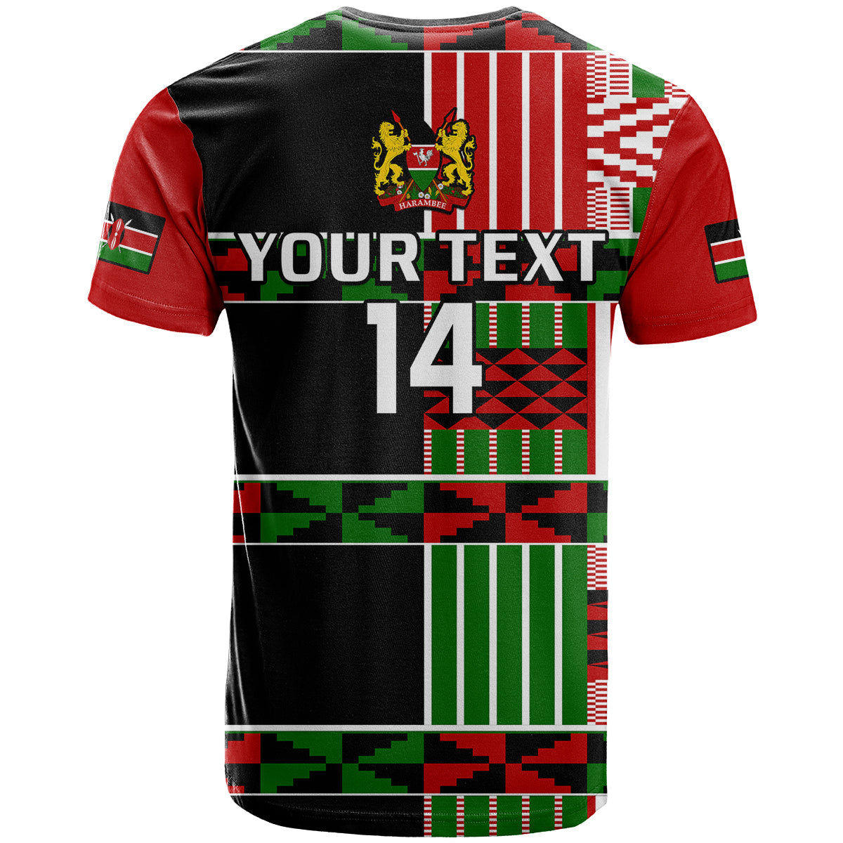 Custom Kenya Rugby Sevens Kenyan Pattern Version T Shirt