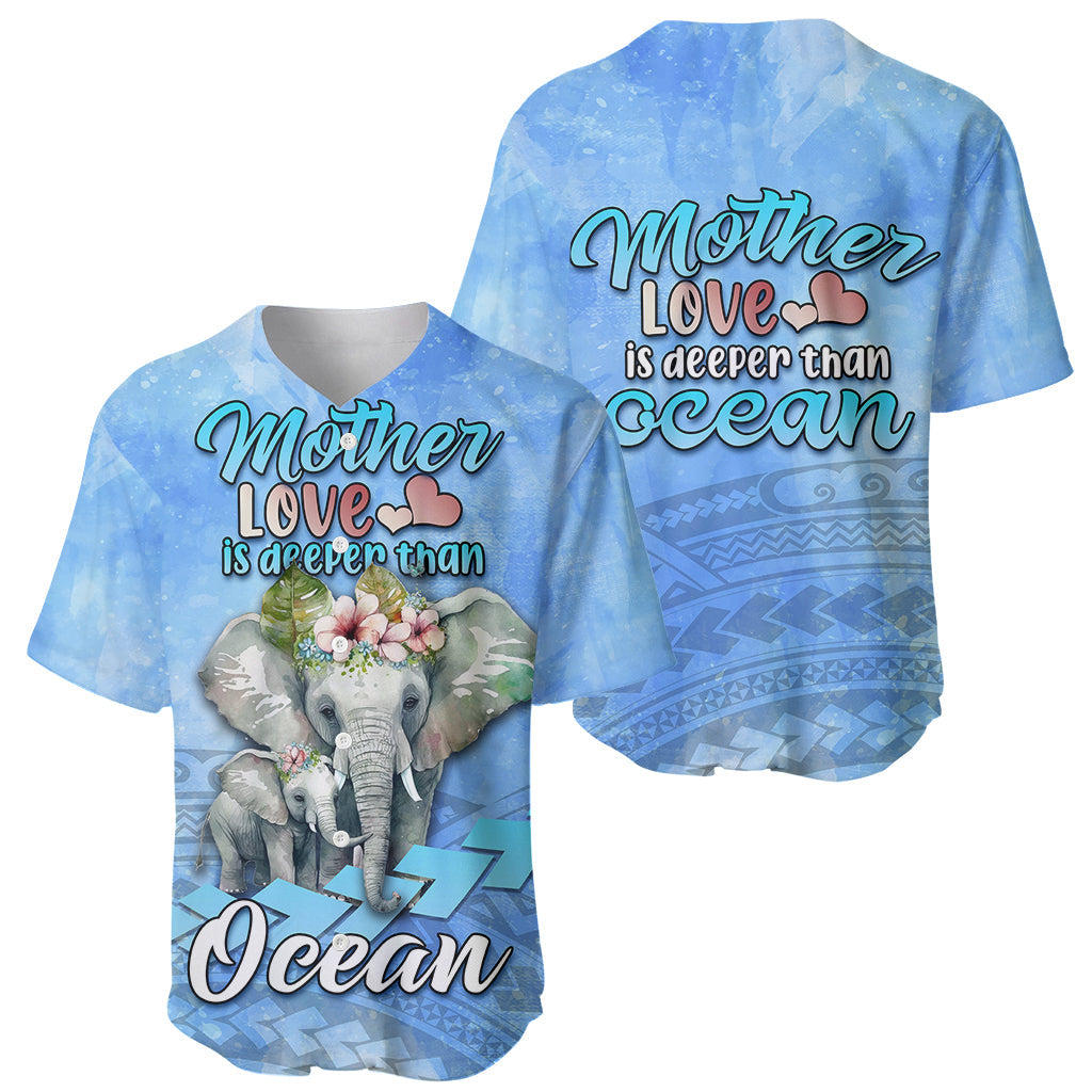Mother's Day Elephant Watercolor Style Mix Polynesian Pattern Baseball Jersey TS07