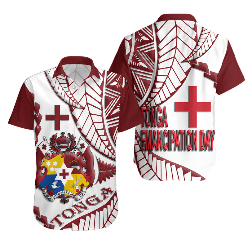 Tonga Emancipation Day Hawaiian Shirt Kupesi Pattern No.1 White