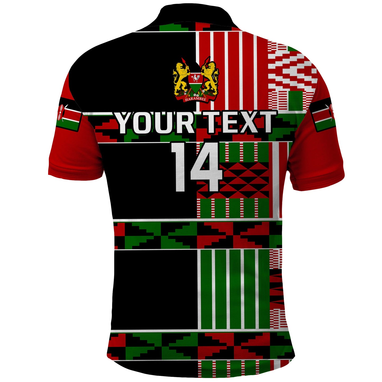 (Custom Text And Number) Kenya Rugby Sevens Kenyan Pattern Version Polo Shirt