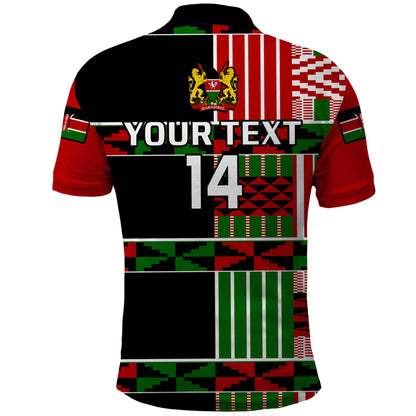 (Custom Text And Number) Kenya Rugby Sevens Kenyan Pattern Version Polo Shirt