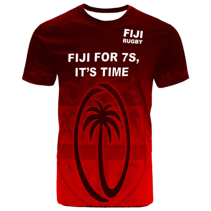 Fiji Rugby T Shirt Fiji For 7s, It's Time Red RLT7