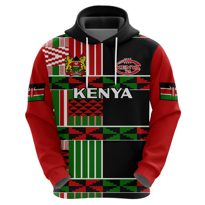 Custom Kenya Rugby Sevens Kenyan Pattern Version Hoodie