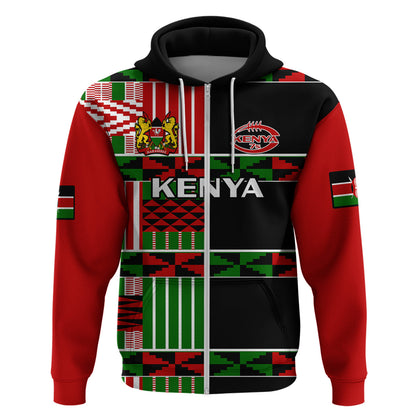Custom Kenya Rugby Sevens Kenyan Pattern Version Hoodie