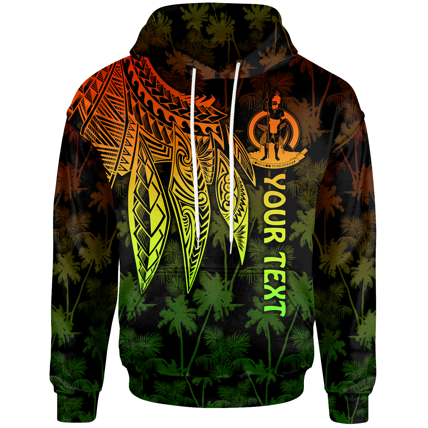Vanuatu Hoodie Polynesian Wings (Reggae)