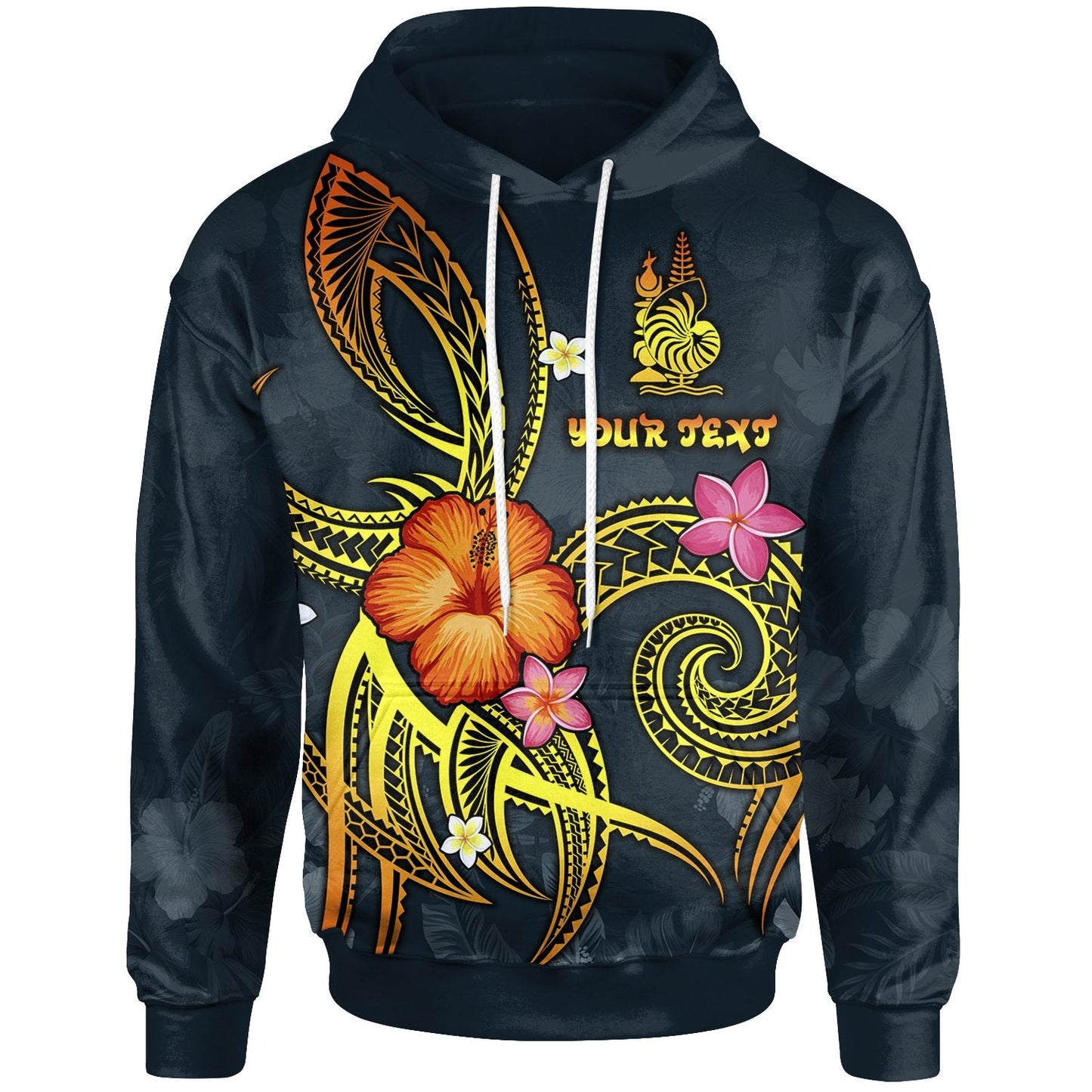 New Caledonia Polynesian Hoodie Legend of New Caledonia (Blue)
