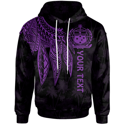 Samoa Hoodie Polynesian Wings (Purple)