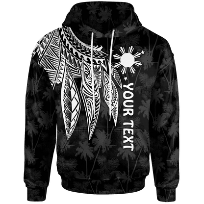 The Philippines Personalised Hoodie Polynesian Wings White