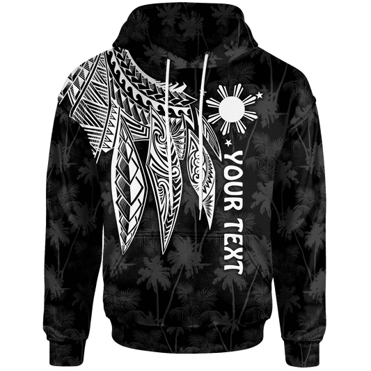 The Philippines Personalised Hoodie Polynesian Wings White