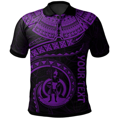Vanuatu Polynesian Personalised Polo Shirt - Vanuatu Waves Purple