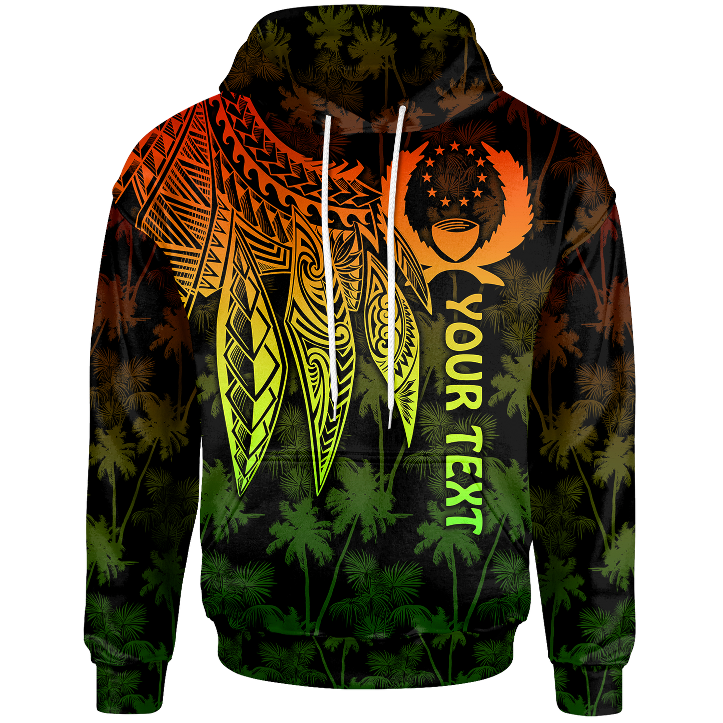 Pohnpei Hoodie Polynesian Wings (Reggae)