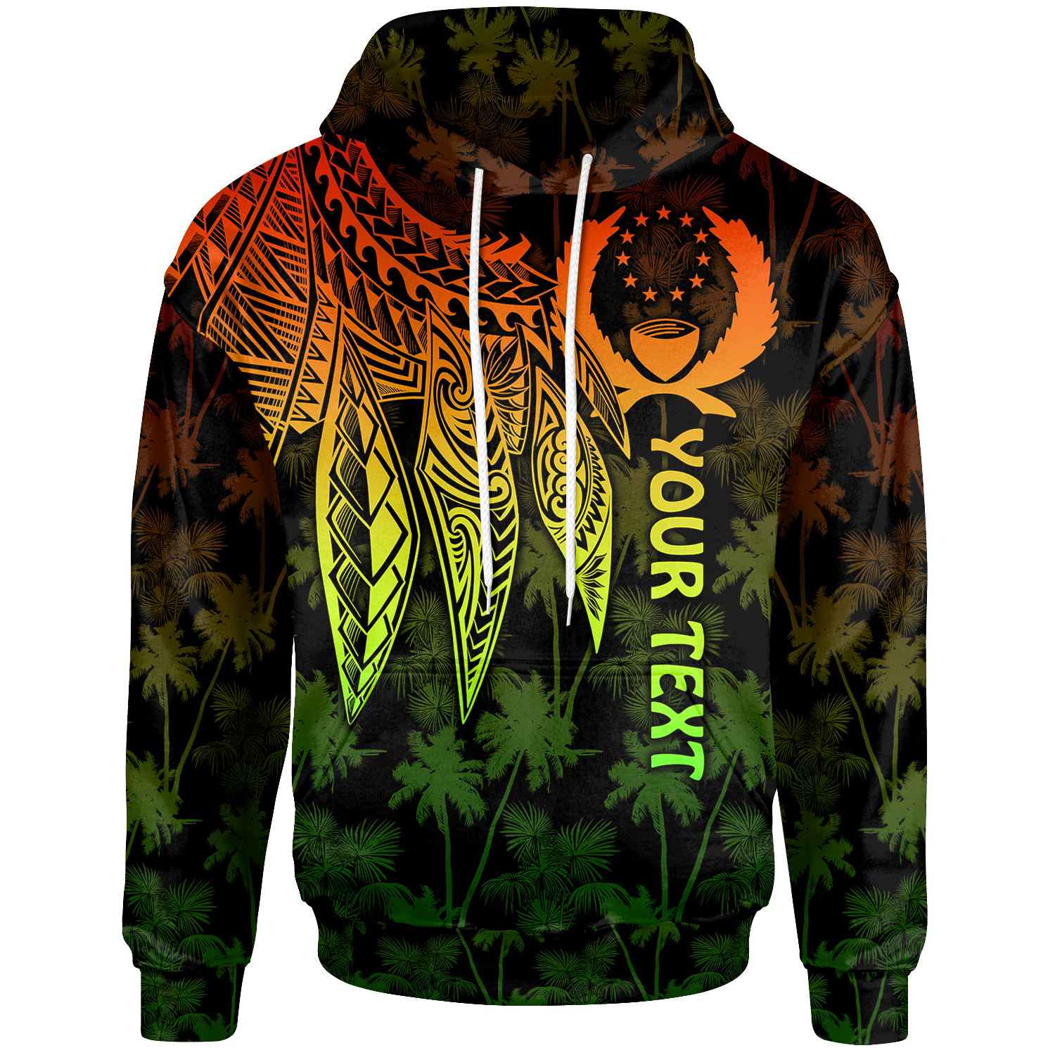 Pohnpei Hoodie Polynesian Wings (Reggae)