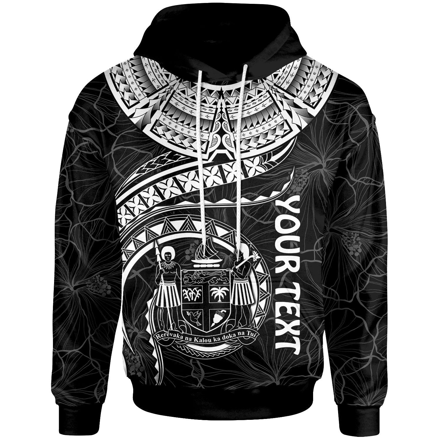 Fiji Polynesian Hoodie Fiji Waves (White)