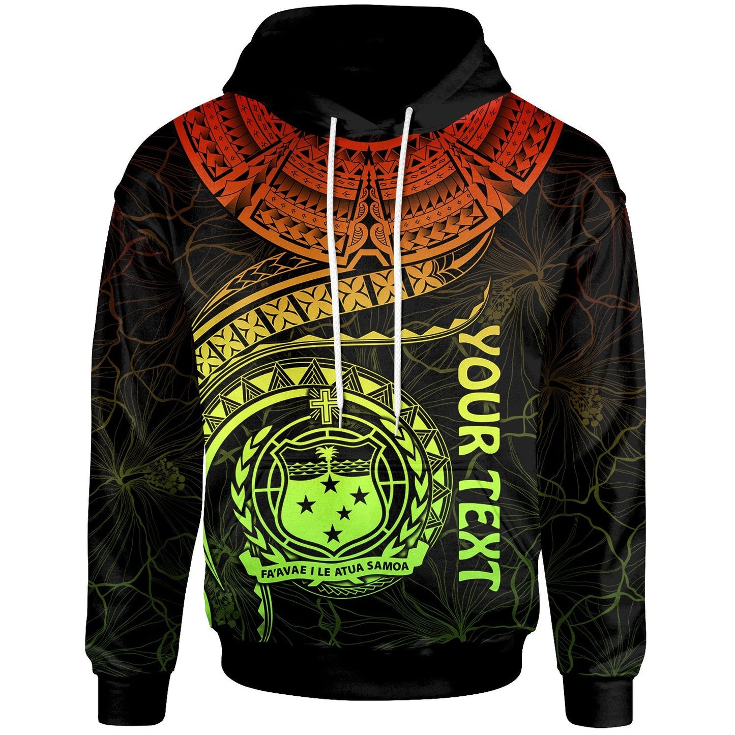 Polynesian Samoa Personalised Hoodie Samoan Waves Reggae