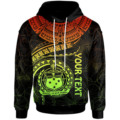 Polynesian Samoa Personalised Hoodie Samoan Waves Reggae