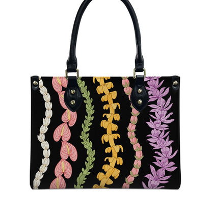 Puakenikeni Hawaiian Flower Lei Leather Handbag