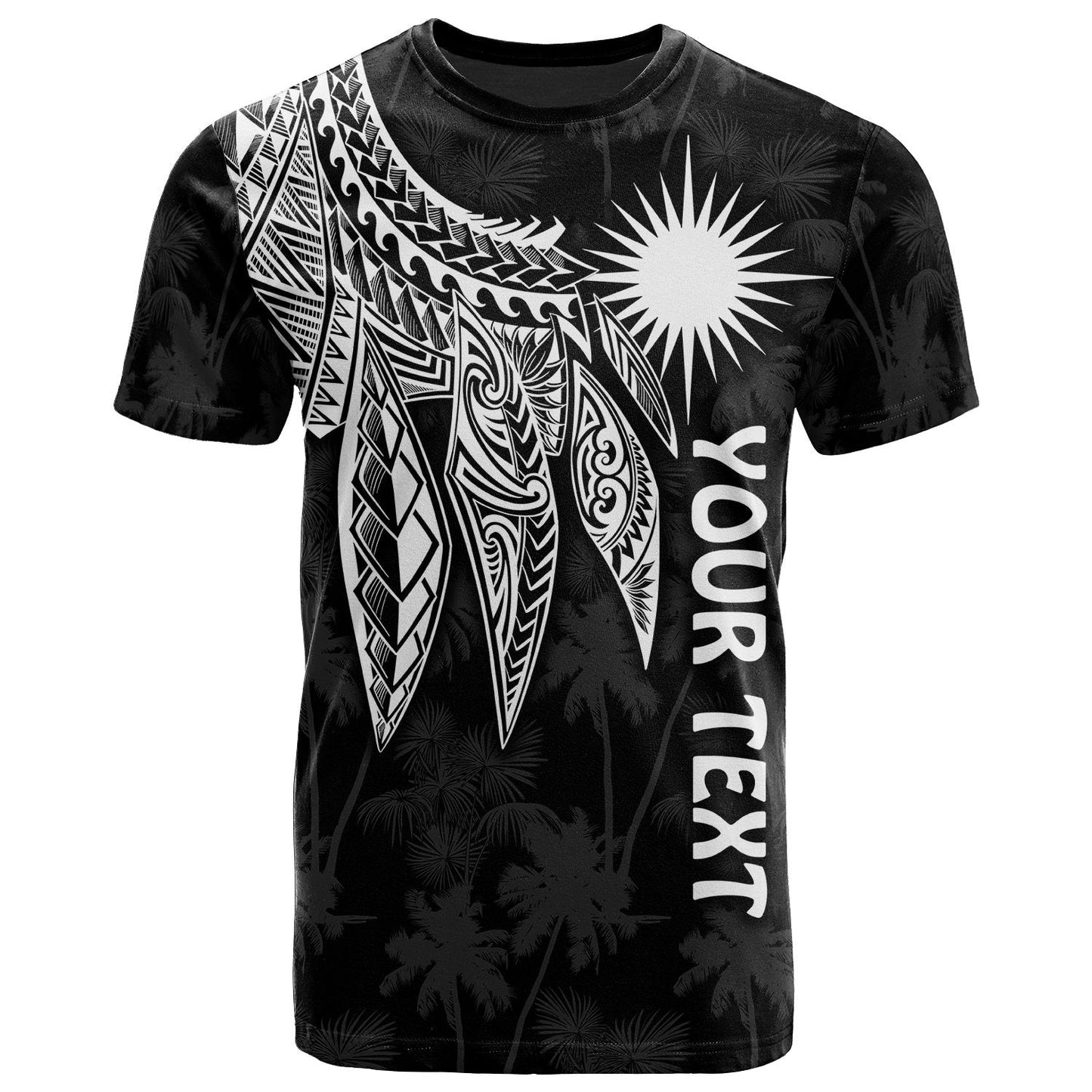 Marshall Islands Personalised T Shirt Polynesian Wings (White)