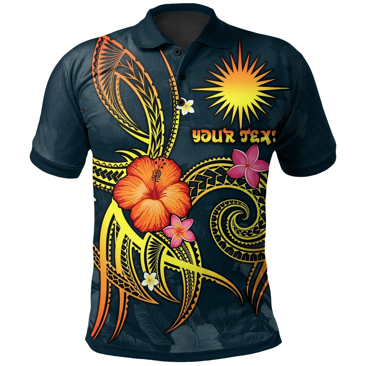 Marshall Islands Polynesian Personalised Polo - Legend of Marshall Islands Blue