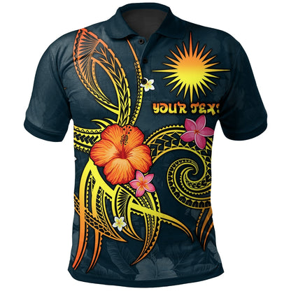 Marshall Islands Polynesian Personalised Polo - Legend of Marshall Islands Blue