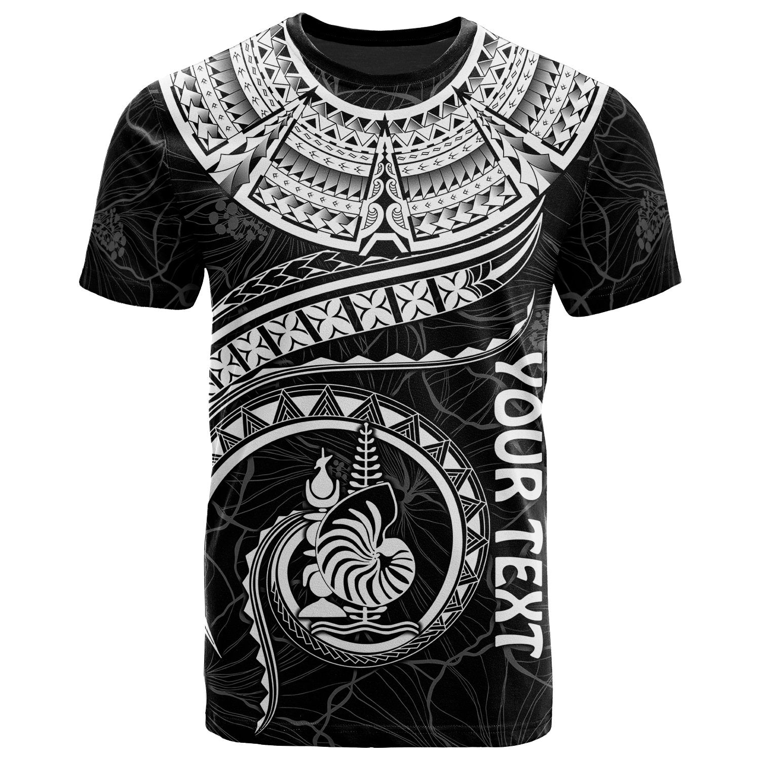 New Caledonia Polynesian Personalised T Shirt New Caledonia Waves (White)