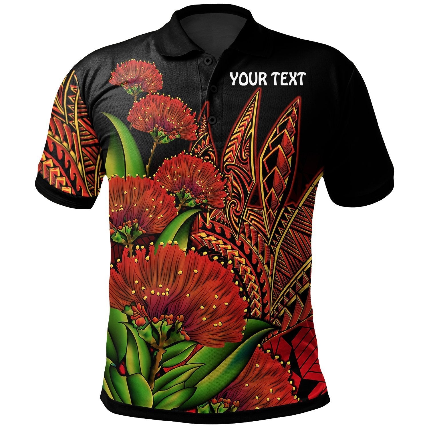 Polynesian Hawaii Personalised Polo Shirt - Ohia Lehua