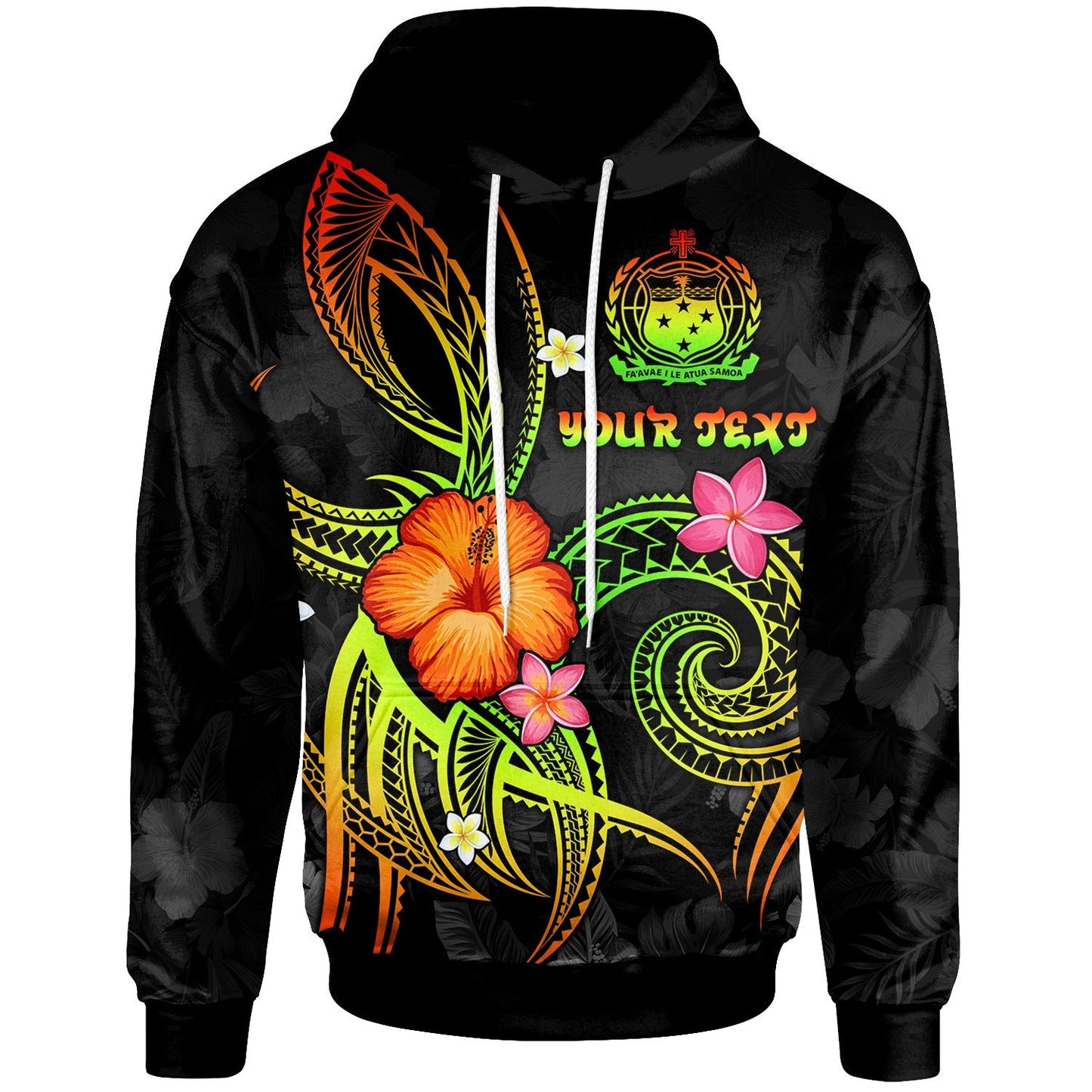 Polynesian Hawaii Personalised Hoodie Legend of Samoa Reggae