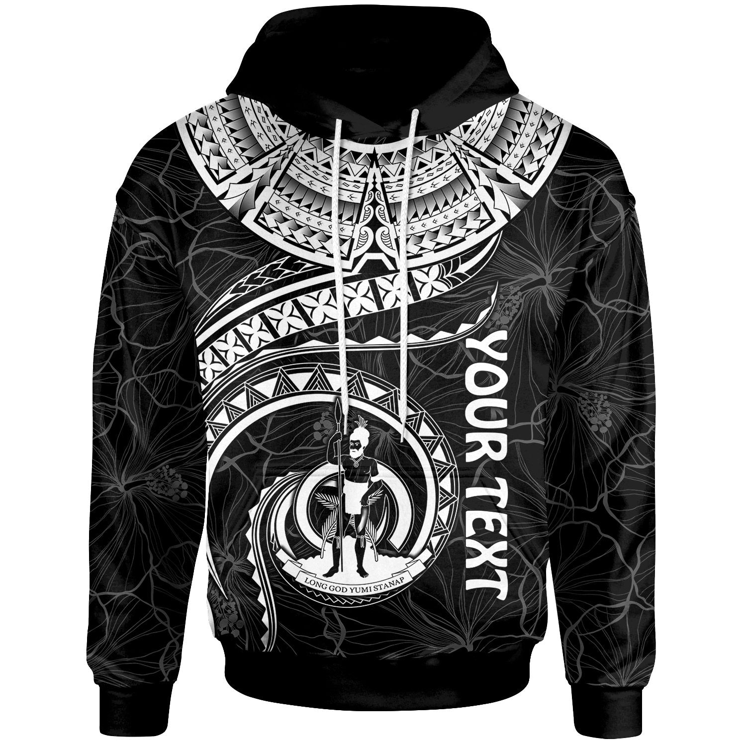 Vanuatu Polynesian Personalised Hoodie Vanuatu Waves White