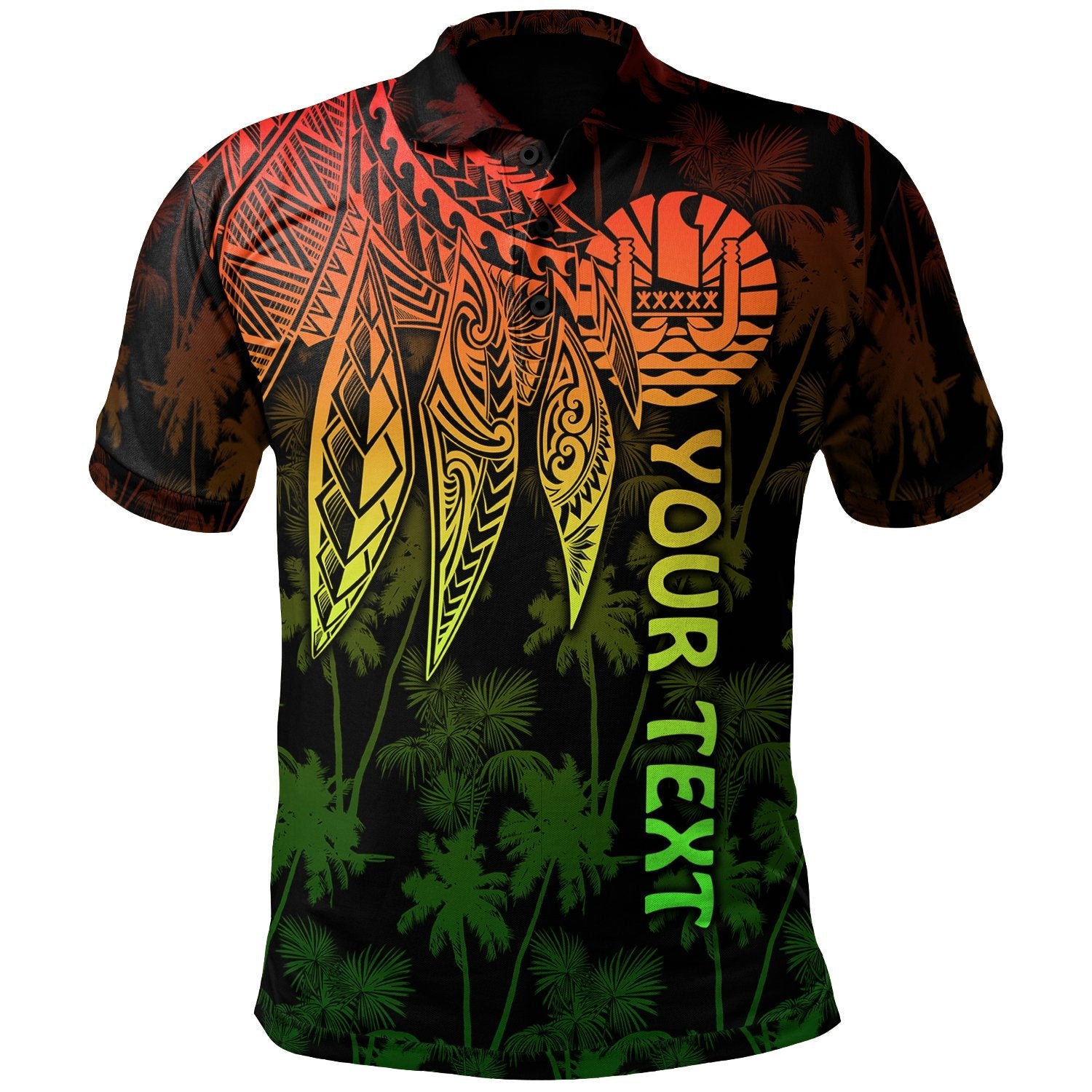 Tahiti Personalised Polo - Polynesian Wings Reggae