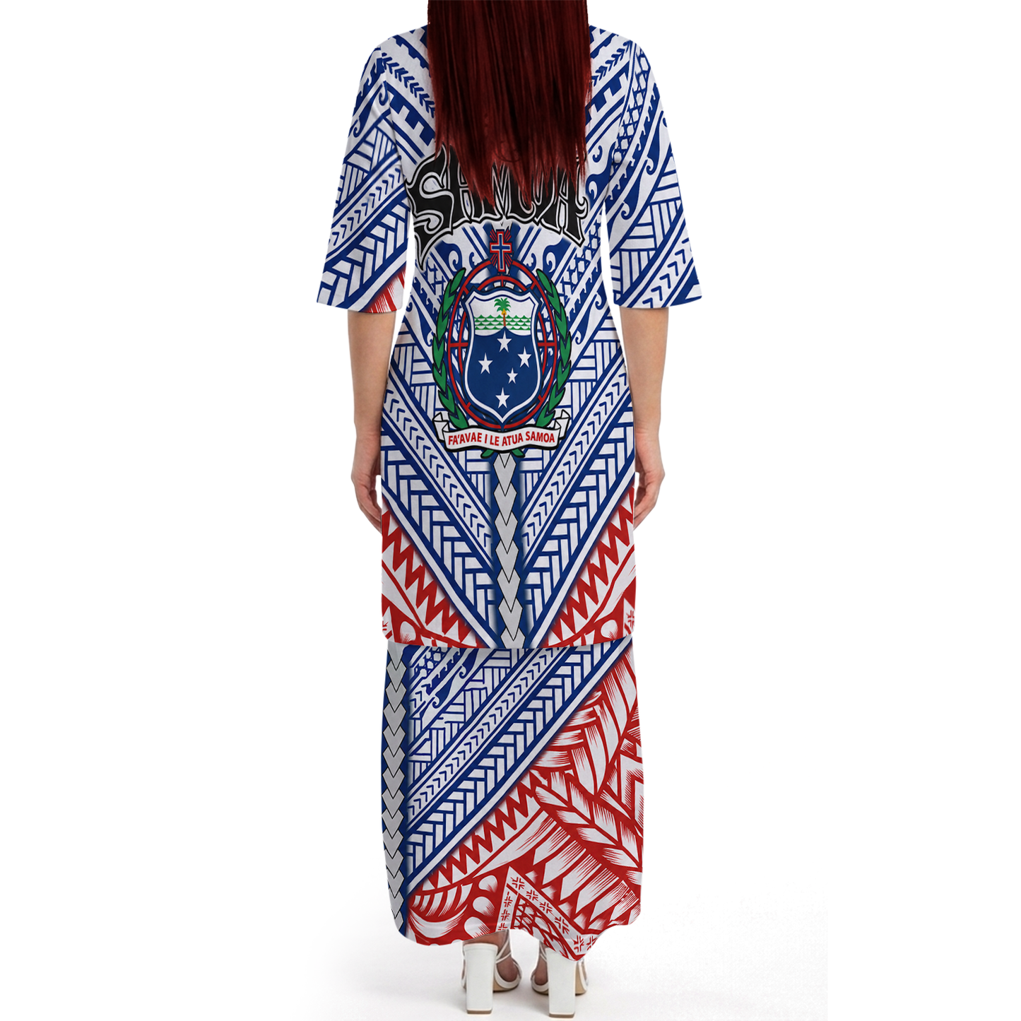 Samoa Coat Of Arms Couple Outfit Matching Polynesian Tribal Pattern Island Dress And Hawaiian Shirt For Her Him