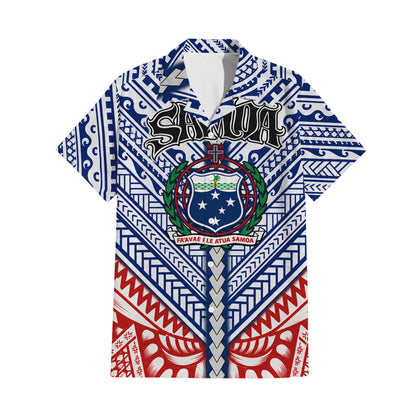 Samoa Coat Of Arms Couple Outfit Matching Polynesian Tribal Pattern Island Dress And Hawaiian Shirt For Her Him