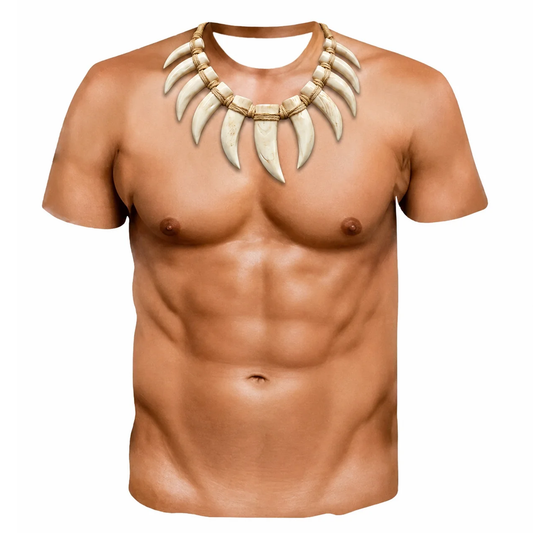 Funny Polynesian Abs Shirt Hawaii Island Necklace T Shirt For Him