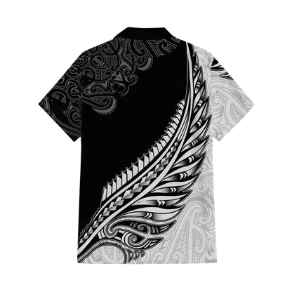 New Zealand Matching Outfit For Couple Silver Fern Aotearoa Puletasi Dress And Hawaiian Shirt For Her Him