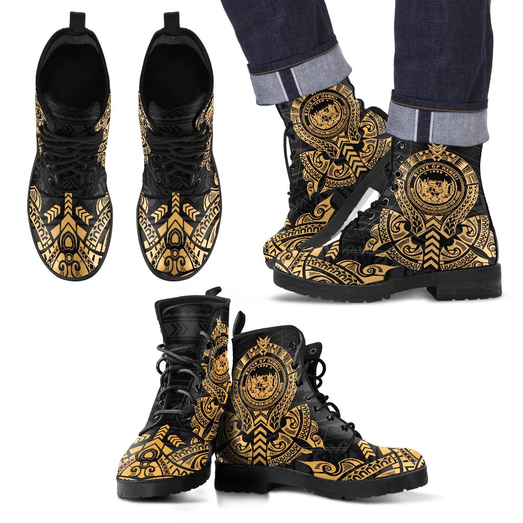 Hawaii Leather Boots - Tribal Gold