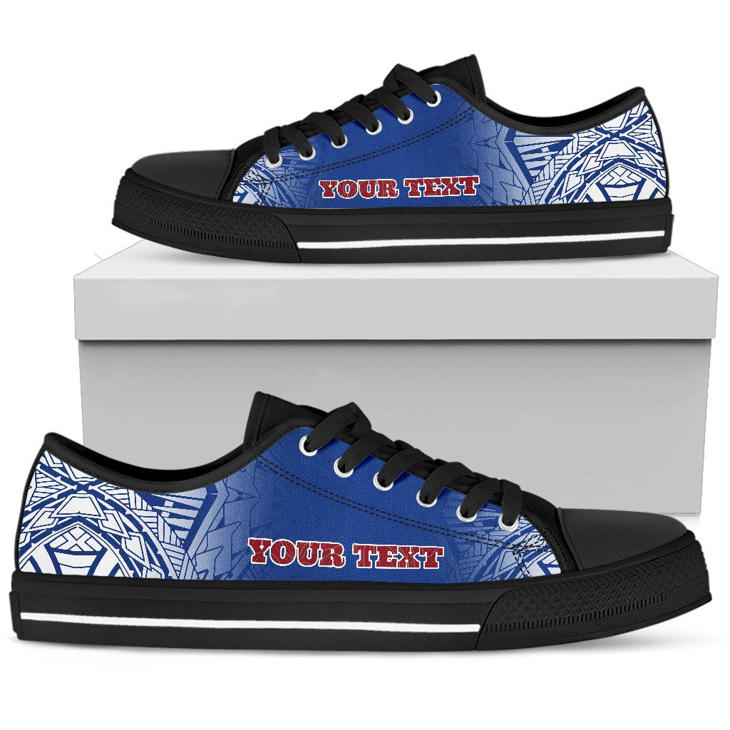 Samoa Custom Personalised Low Top Shoe - Polynesian Fog Blue