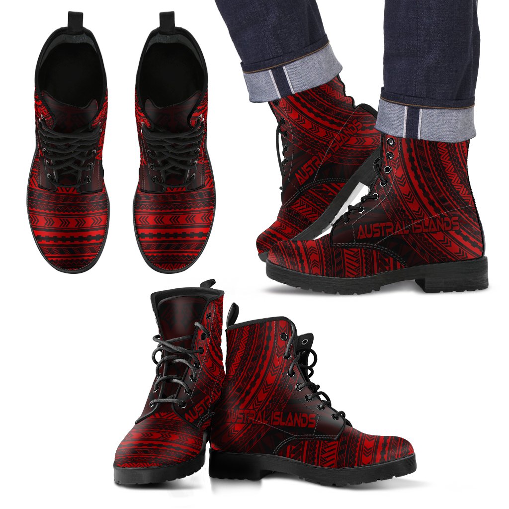 Austral Islands Leather Boots - Polynesian Red Chief Version
