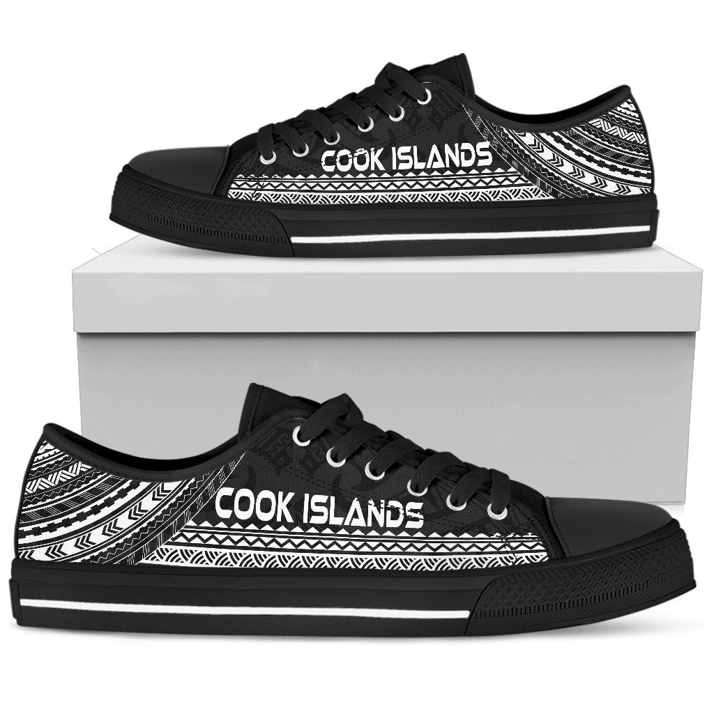 Cook Islands Low Top Shoes - Polynesian Black Chief Version