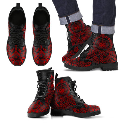 Samoa Leather Boots - Tribal Red
