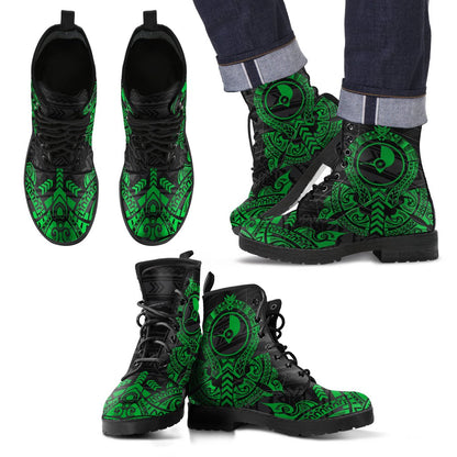 Yap Leather Boots - Tribal Green