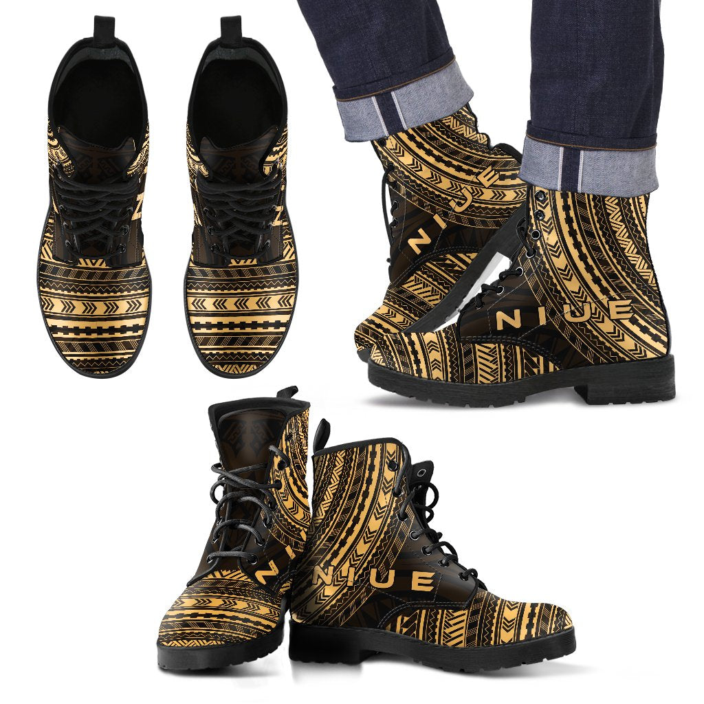 niue Leather Boots - Polynesian Gold Chief Version