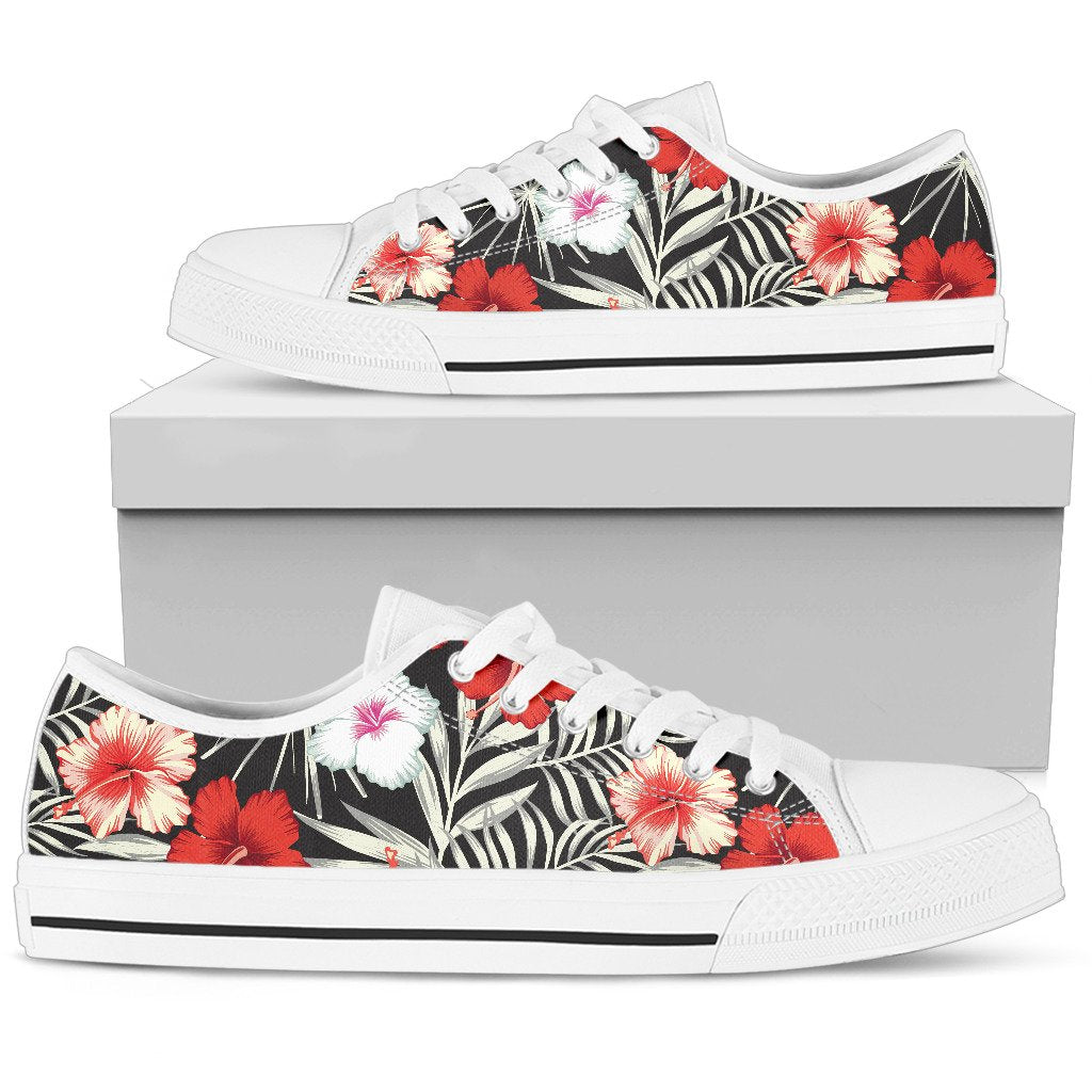 Hawaii Black Hibiscus Low Top Shoe