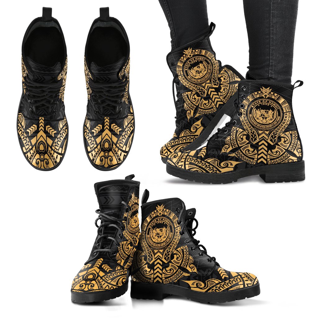 Hawaii Leather Boots - Tribal Gold